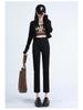 Women's High-Waist Slim Fit Black Cigarette Pants (2025 Spring Collection)