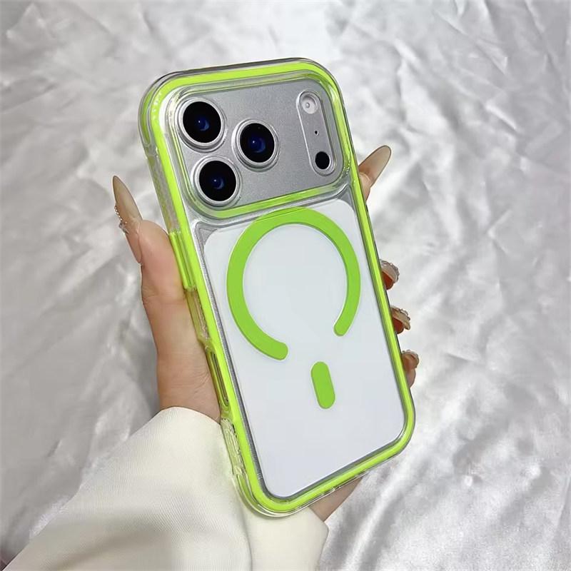 Transparent For Magsafe Soft TPU 2 In 1 Magnetic Case For iPhone 17 16 15 14 13 12 11 Pro Max Plus Air Candy Color Clear Cover