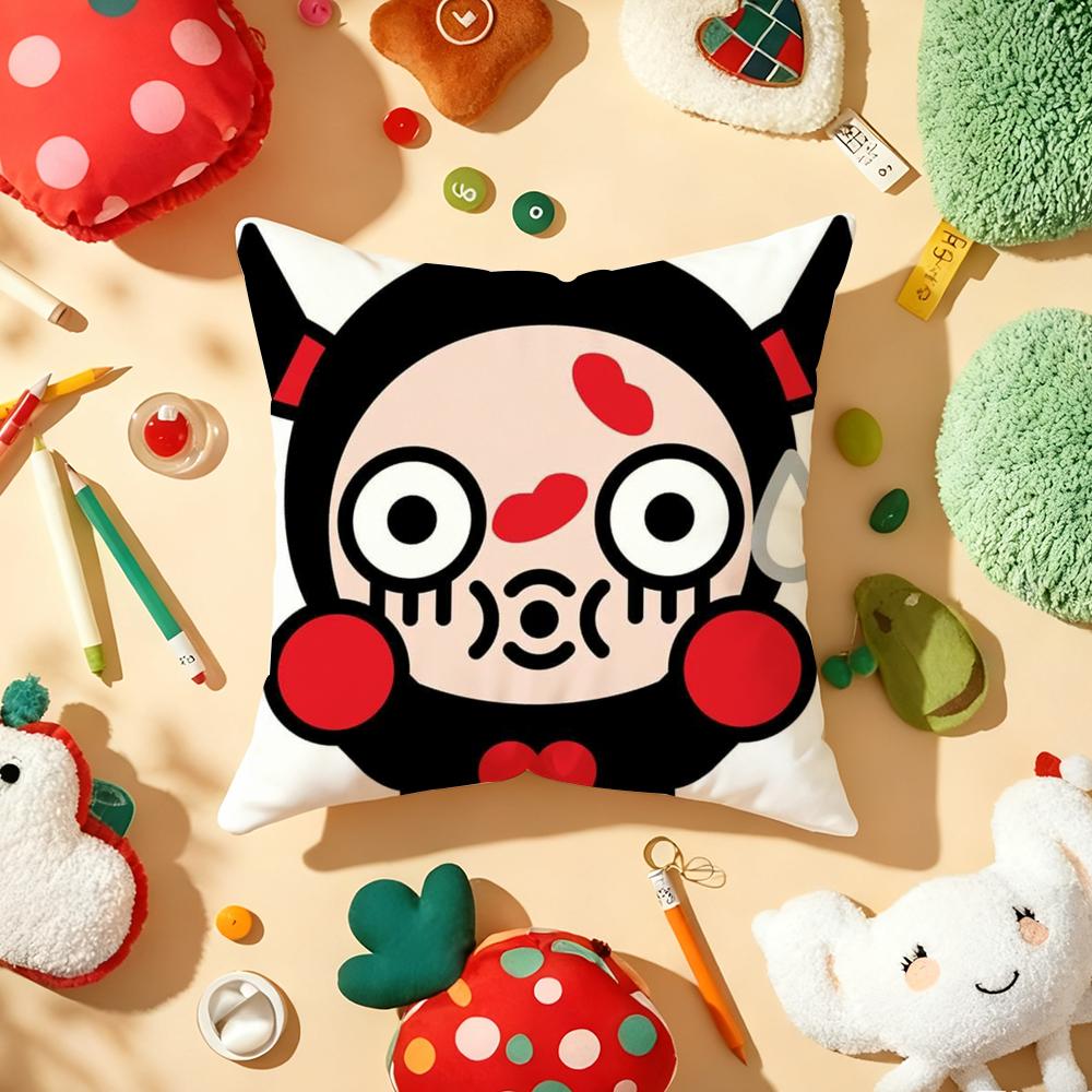 Fashion Cute Cartoon PPucca Cushion Cover Plush Fabric Soft DoubleSided Printed Sofa Warm Winter Home Gift Pillow Cover
