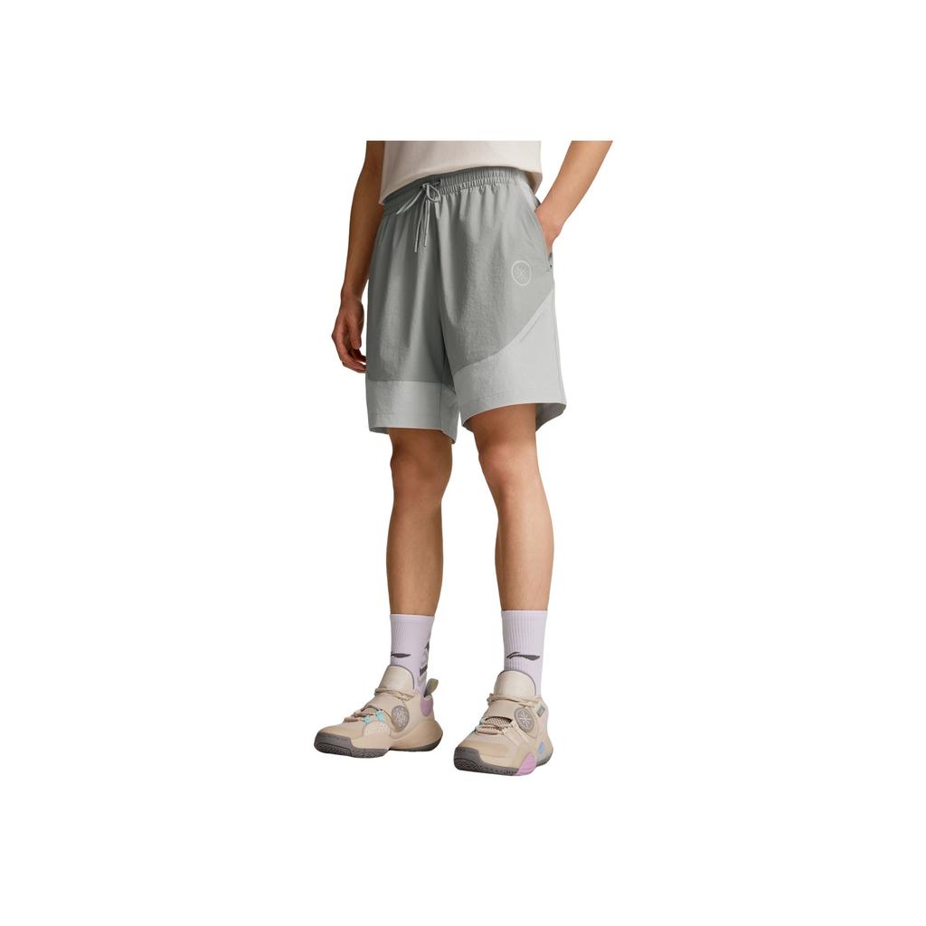 Li Ning Wade Series Comfortable Loose Simple Sports Mid Waist Versatile Casual Shorts Men Shorts Ultimate-Gray Crystal-Gray AKSV603-2