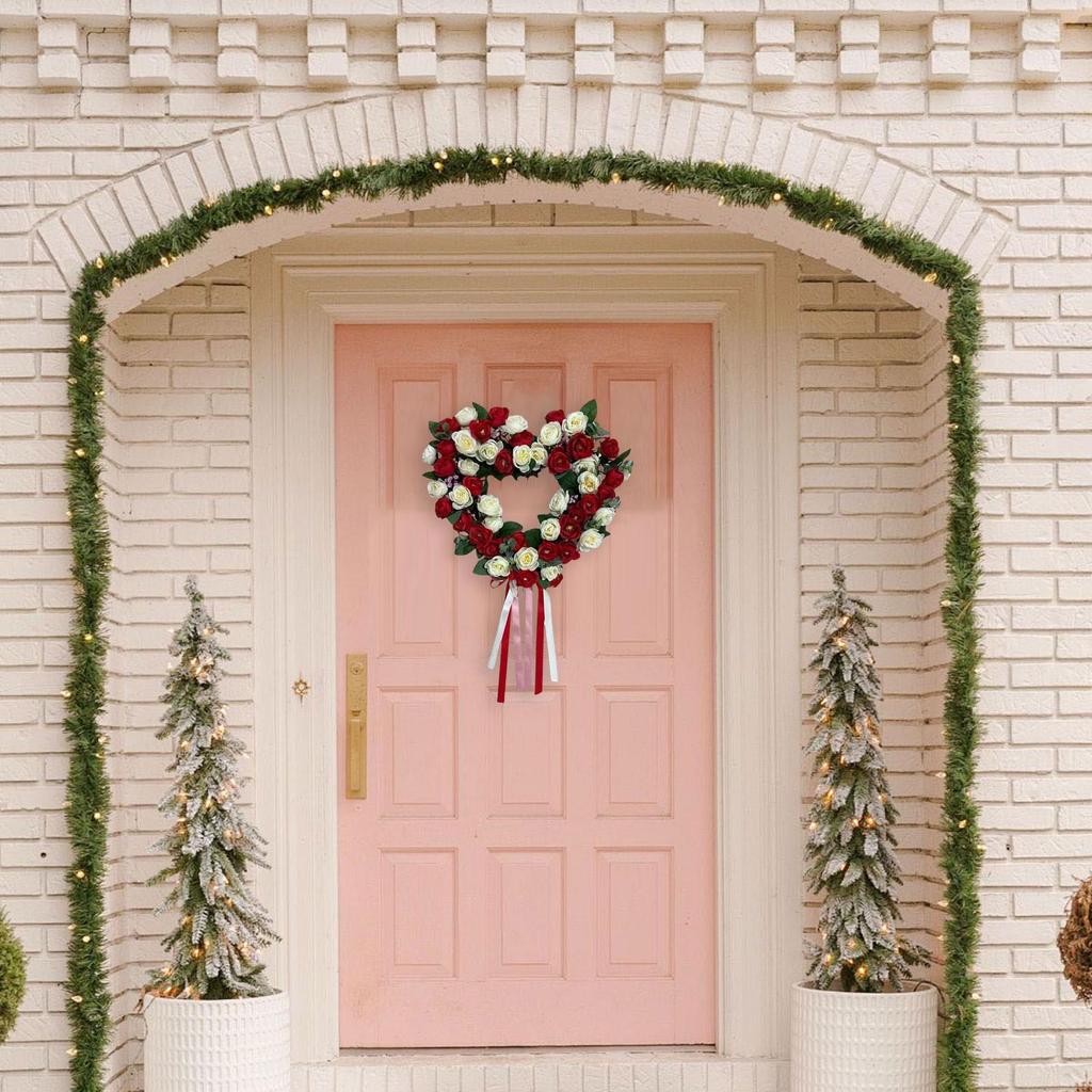 Heart Wreath Valentine Heart Wreath Photography Props Party Supplies Front Door Hanging Wreath Valentine Wreath for Farmhouse