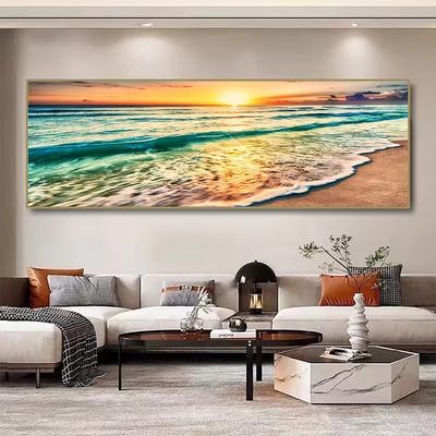 Modern Natural Beach Landscape Poster Prints Sea Sunset Aesthetics Canvas Painting Wall Art  Picture for Living Room Home Decor