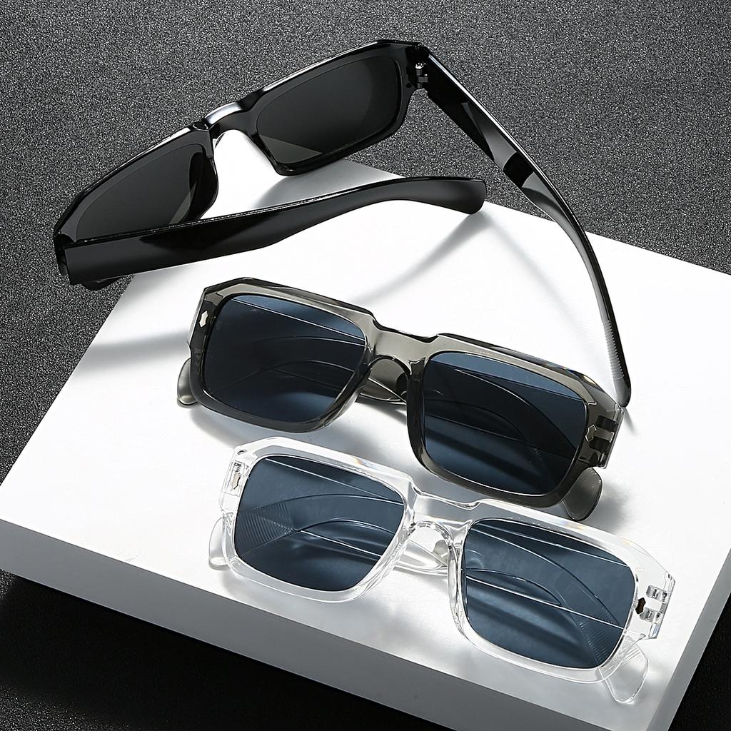 3Pcs Men's Retro Square Frame Glasses Set Classic Trendy for Holiday Party Outdoor Decoration
