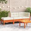VidaXL Canapé de jardin avec coussins et repose-pied 3 places 838174