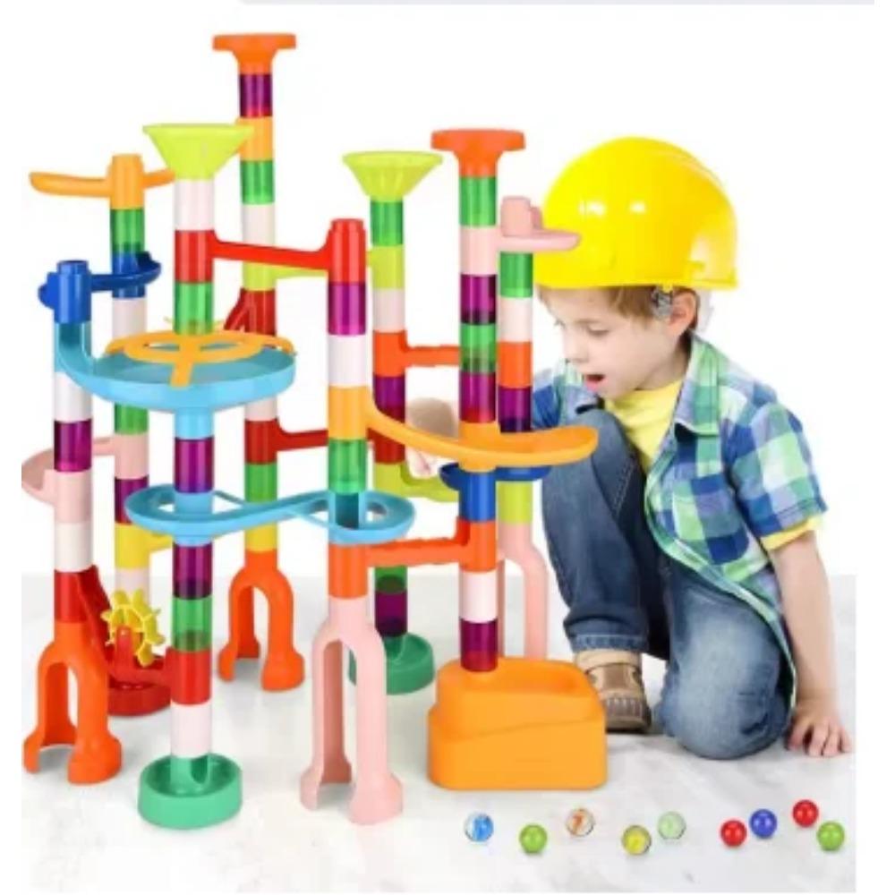 DIY Construction Marble Run Race Track Building Blocks Kids 3D Maze Ball Roll Toys Children Christmas Gift 45/93/113/142pcs Set