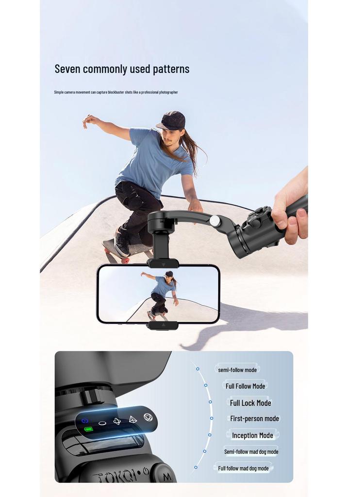 CYKE AI Face-Tracking Stabilizer & Selfie Stick with Three-Axis Gimbal