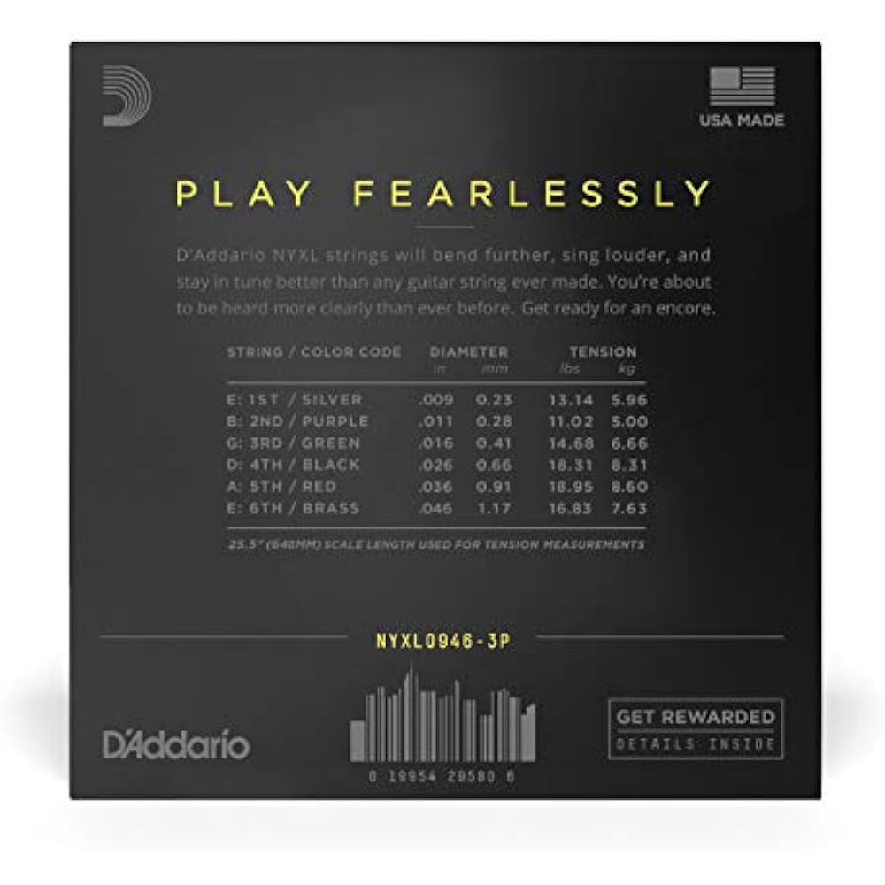 D'Addario Daddario Electric Guitar Strings NYXL Super Light Top/Regular Bottom .009-.046 NYXL0946...
