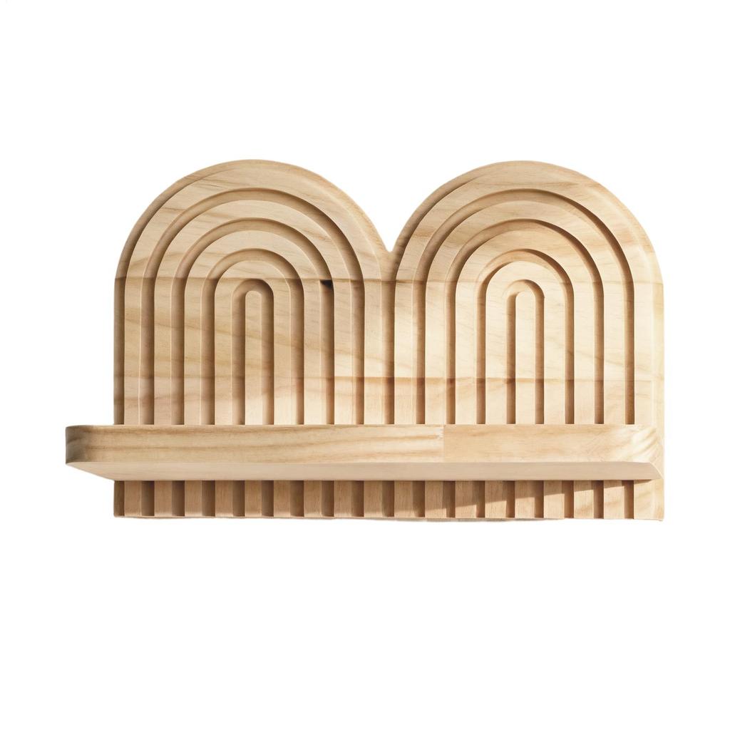 Floating Wood Shelves Strong Decorative Support Rack Boho Wall Shelf For Hallways Indoor Home Study Bedroom Family Friends