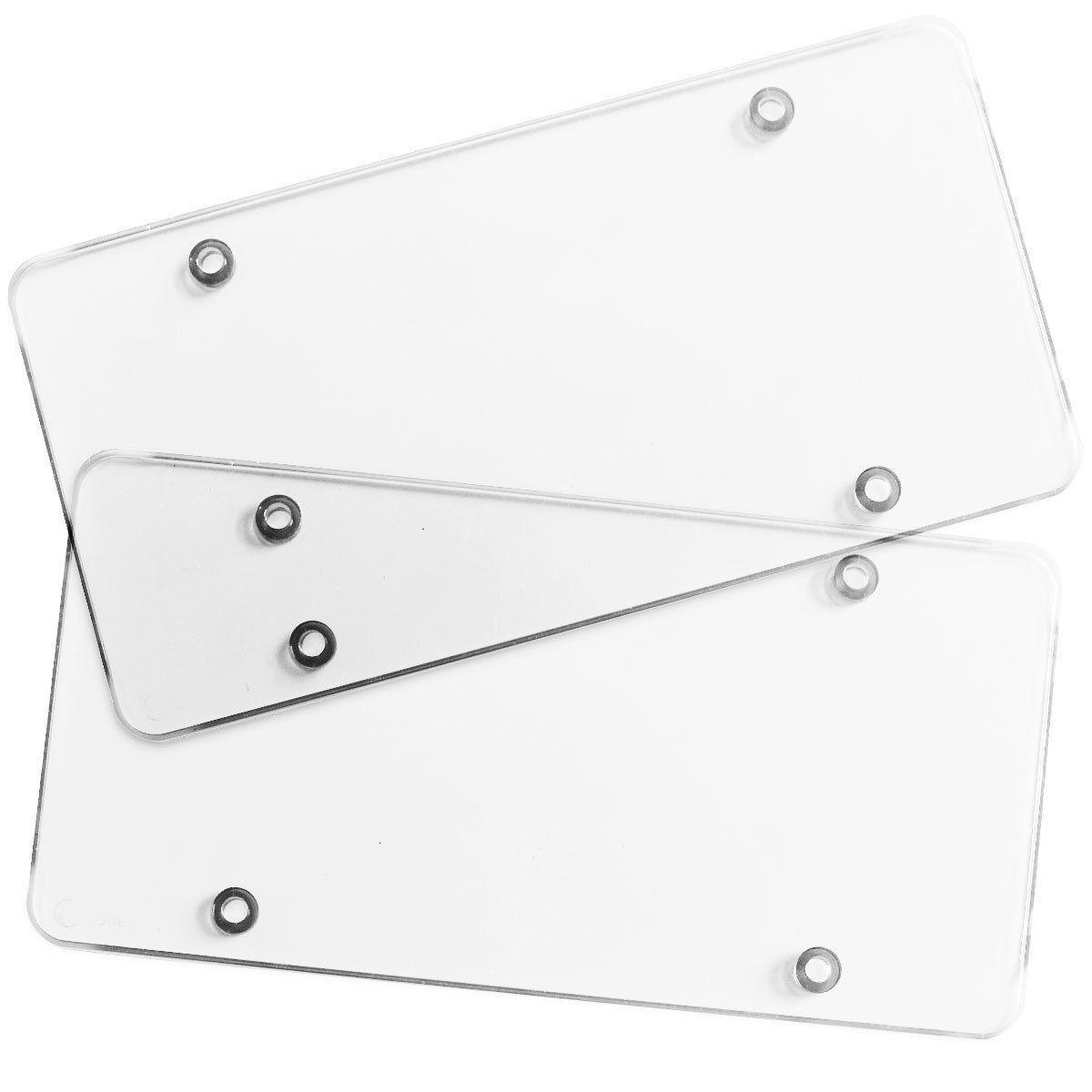 

2-Pack Clear UV-Resistant Car License Plate Frames - Fits USA & Canada, Anti-Cracking Design 310*160 mm