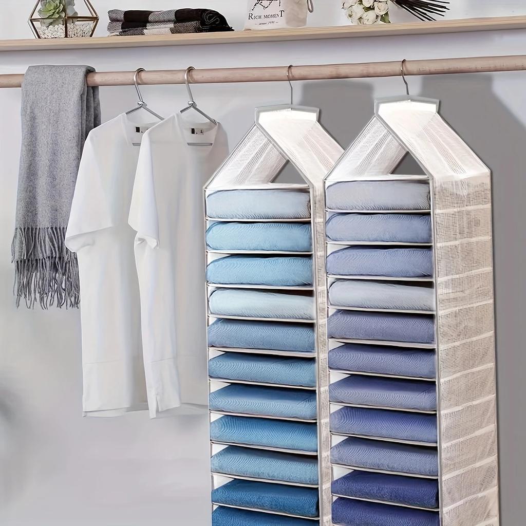 1set-Hanging Wardrobe Clothing Organizer Home Layering Fabric Organizer Bag Separator Bag Storage and Hanging Bag