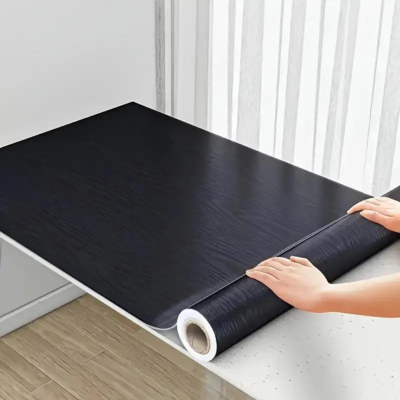 Black Wood Grain Tabletop And Wall Stickers Self-Adhesive Waterproof Table Stickers Wood Grain Texture Furniture Renovation Film