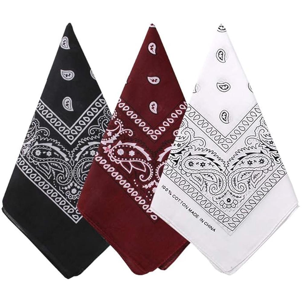 Hip Hop Kovbojský Paisley Šátek Velký bandana hlava Čtvercový šátek Muži Ženy 55x55cm Černá Červená Bílá