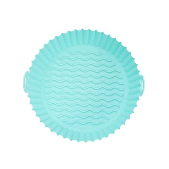 Silicone Air Fryer Liner with Handles Round Foldable Mats for Baking Frying Steaming Food-Grade Non-Stick