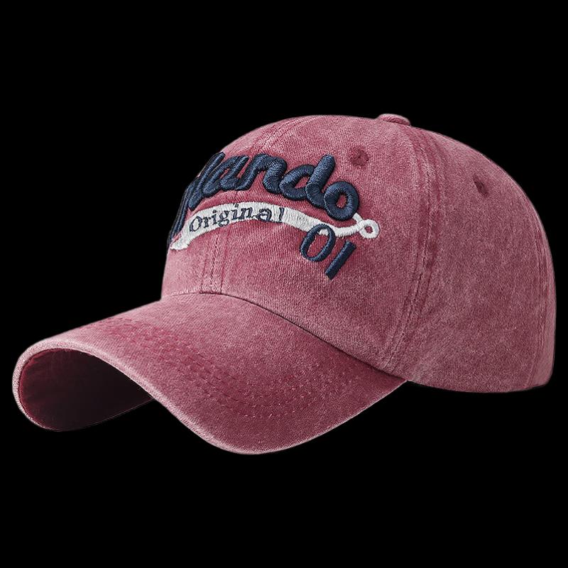 ZHENYUEQI Letter Embroidered Washed Baseball Cap Adjustable
