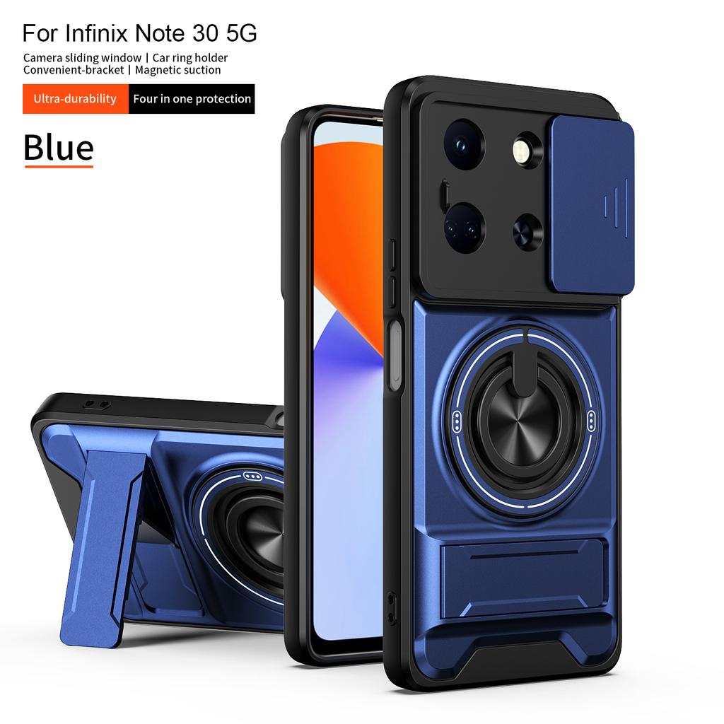 For Infinix NOTE 30 Case Infinix Note 30 5G 4G Cover Magsafe Magnetic Fold Holder Military Armor Camera Protection Cover