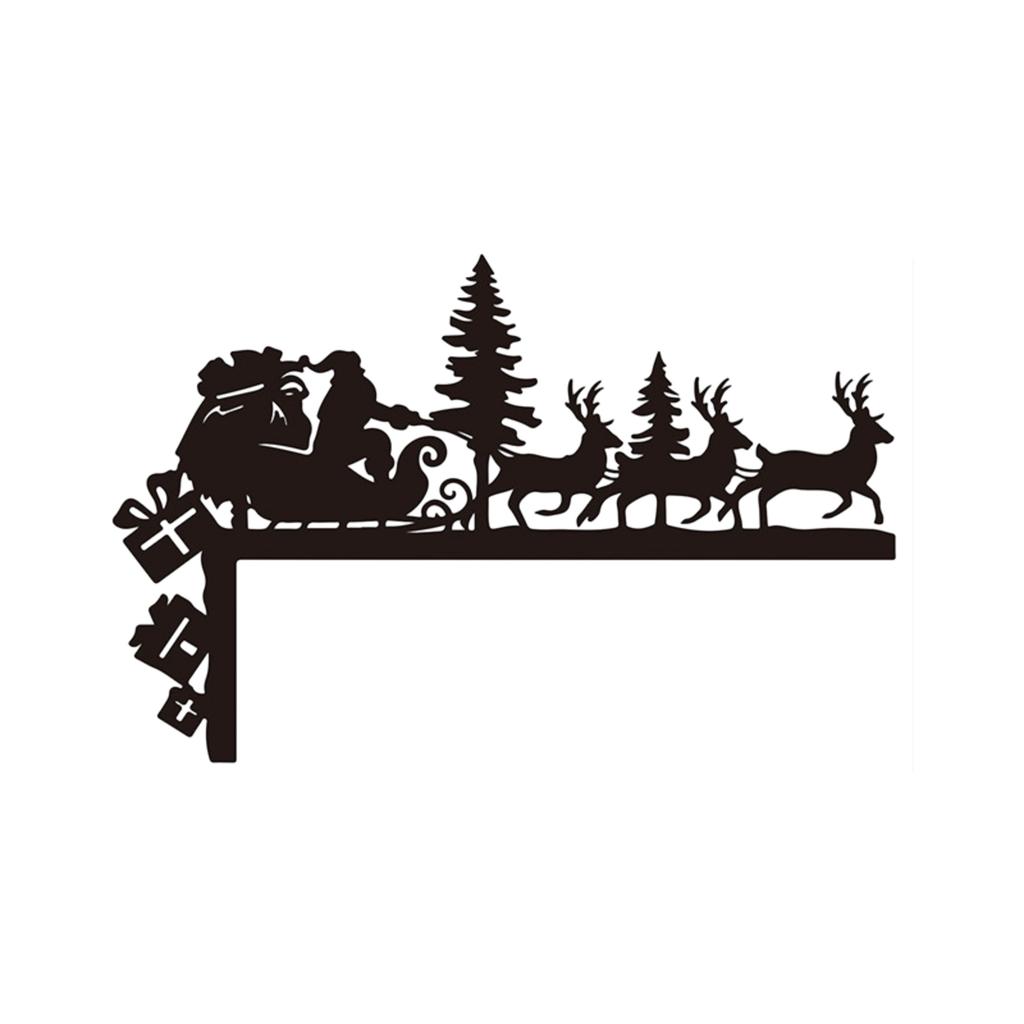 Christmas Atmosphere Door Lintel Decoration Sticker PVC Self-adhesive Party Door Wall Sticker Elk Decoration