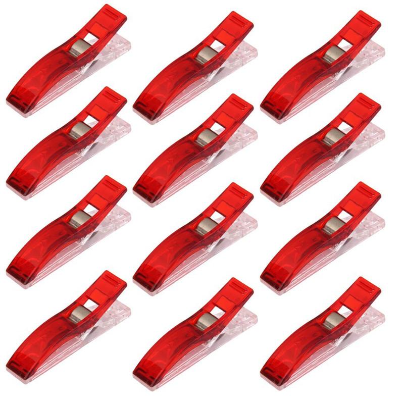 10pcs Colorful Sewing Craft Quilt Binding Plastic Clip Fabric Clamps for Patchwork Sewing Hemming DIY Crafts Tools