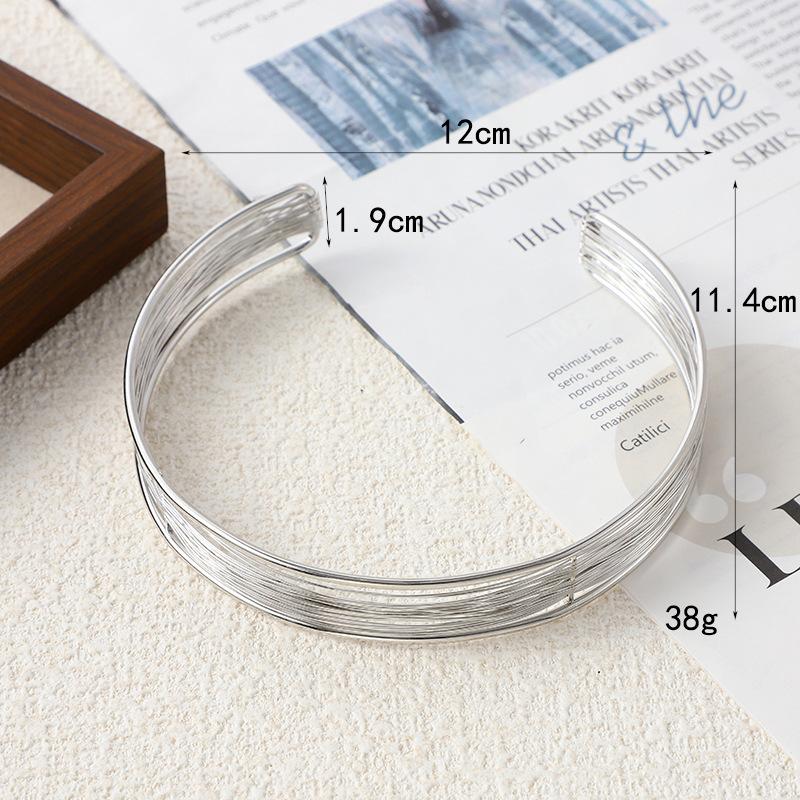 Wind Opening Bracelet Neck Ring High Sense Multi-Layer Metal Collar Arm Ring Geometric Hollow Jewelry