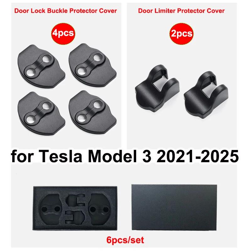 for Tesla Model 3 Y Juniper Highland 2025 ABS Car Door Lock Protective Check Arm Stopper Latch Guard Limiter Protector Cover Kit