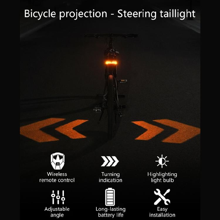 Rechargeable Cycling Rear Light Turn Signal Light Bikes Taillight With Large Viewing Angles And 50 Lumen Red Yellow LEDs