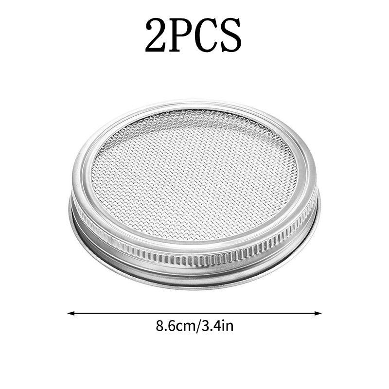 86Mm Wide Mouth Sprouting Jar Plastic Bean Sprouting Cap Seedling Tray With Stainless Steel Screen Mesh Cover Sprout Maker