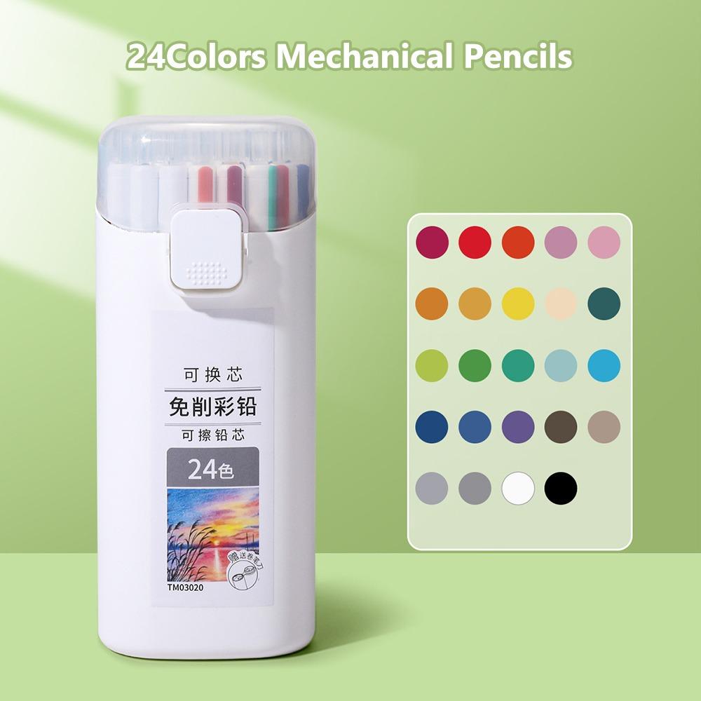 

Сменный стержень механический карандаш 12/18/24/36 цветов карандаш для рисования для искусства художественная живопись 24 Colors