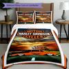 3pcs Duvet Cover Set (1*Duvet Cover + 2*Pillowcase, Without Core), Harley Davidson Print Bedding Set, Bedroom Decor, All‑Season, Gift