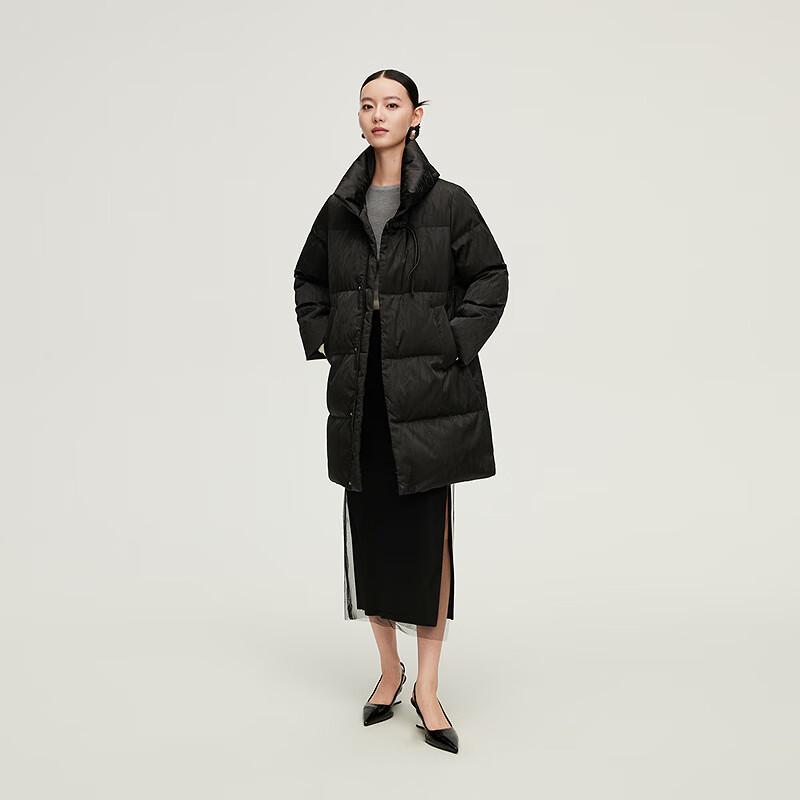 Damska kurtka puchowa Elle o średniej długości w stylu chińskim z kaczym puchem