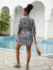 European & American Mesh Fabric Printed Beach Cover-up: Sexy Vacation Dress & Sun Protection Bikini Layer