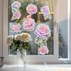 Wholesale of BXC004UV Laser Dazzling Pink Rose Balcony Window Beautification and Decoration Static Window Stickers