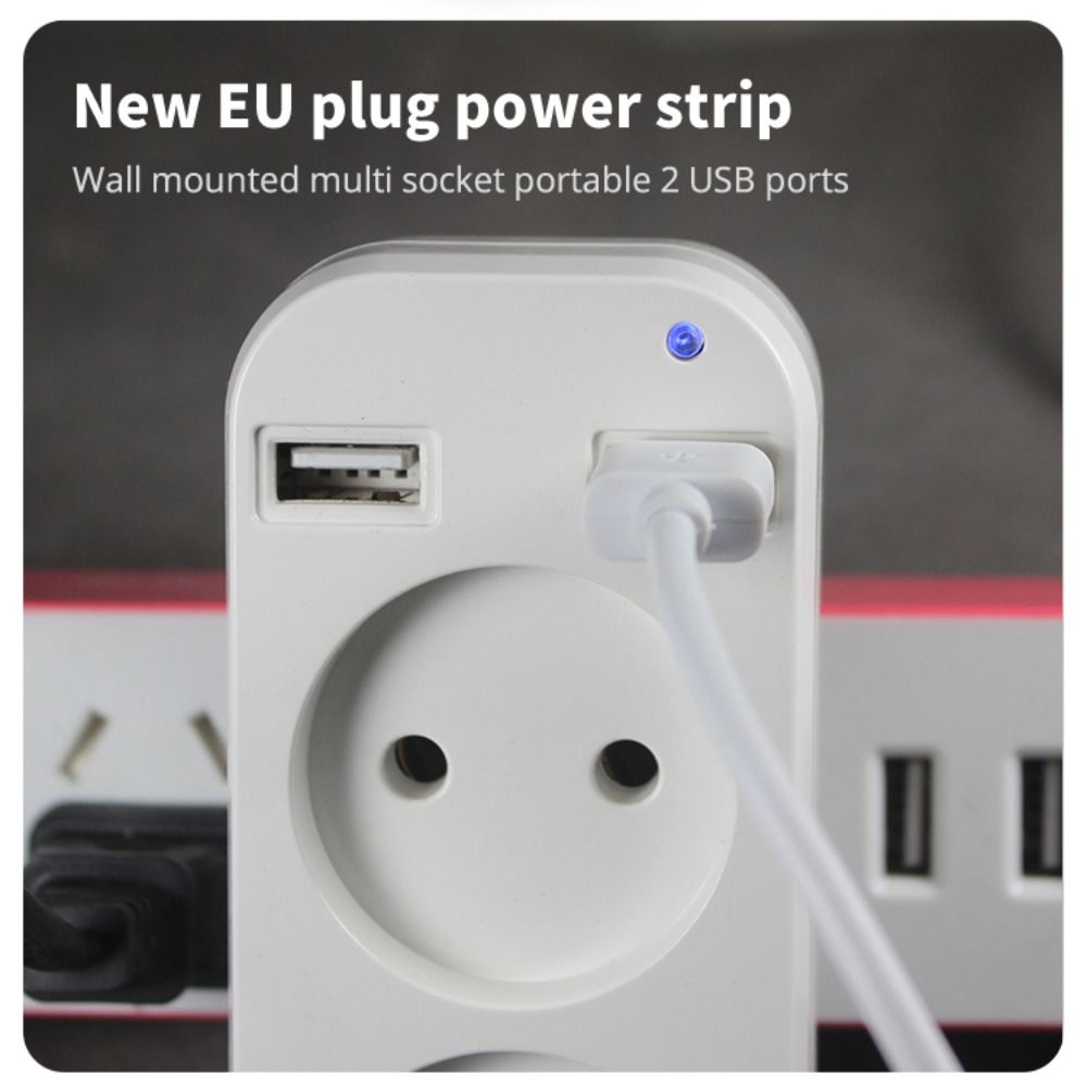 Durable Multifunctional Socket Portable Dual USB Port Socket  Business Trip