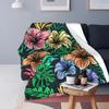 Green Leaves Plant Flannel Throw Blanket All Season Warm King Queen Size Super Soft Lightweight Blanket for Bed Living Room Sofa