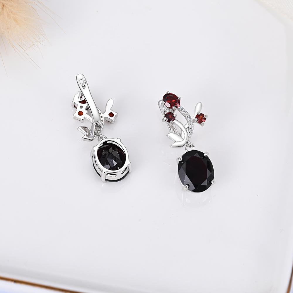 New & Eye Catching Natural Garnet Gemstone Ring Earrings Pendant Necklace set women Elegant jewelry Engagement anniversary gift