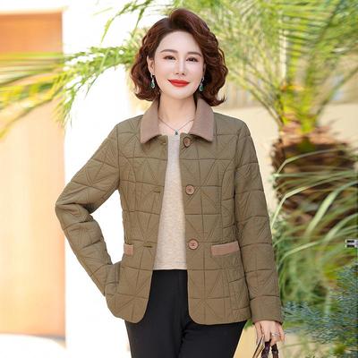 Damen Winter Leichte Baumwolljacke für Mittelalte & Ältere - Revers, Dünn, Herbst/Winter Mantel