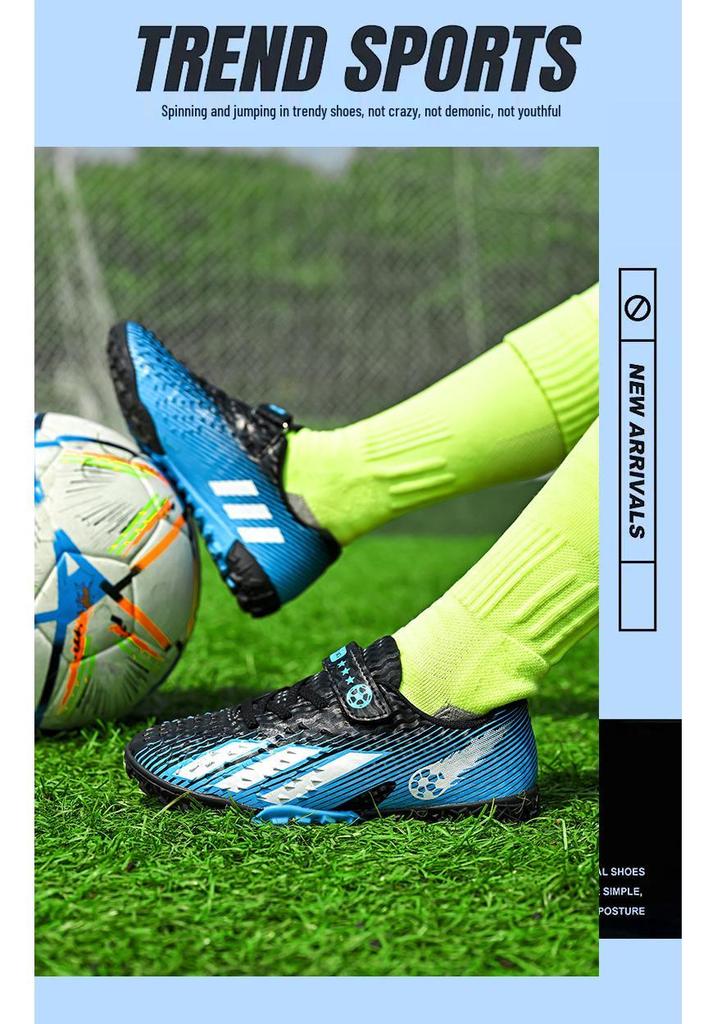 Children's Velcro TF Studded Football Shoes for Boys & Girls - Long Studs, Ideal for Student Training & Competitions