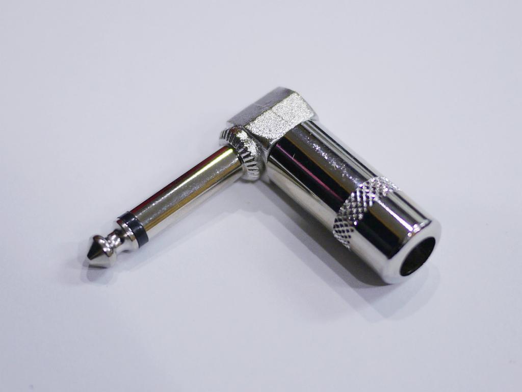 Mono Phone Plug, Switchcraft #226 Type, Angled, L-Shaped, for DIY Shielded Cables, Patch Cables, and More (Sold Individually, Standard Item)