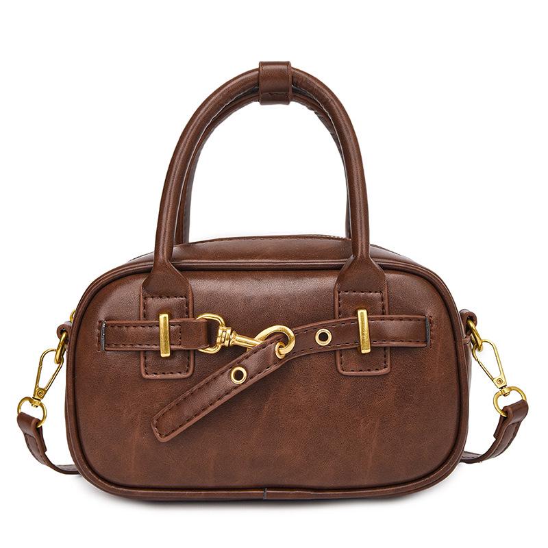 

Женская универсальная сумка-тоут через плечо: Сумка-подушка Осень/Зима - Маленькая сумочка для офиса и на каждый день коричневый