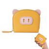 Piggy Coin Wallet Zip Around Purse with Multi Card Holder Slots Accordion Style