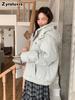 Women's Thick Puffer Cotton Jacket with Warm Sherpa Lining for Winter Daily Wear