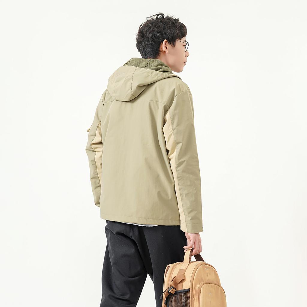 New Balance Jackets Men's Khaki Hooded Moderate Other AMJ21356-TCO