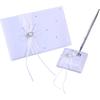 Wedding Guest Book and Pen Set Double Heart Rhinestone Decor Signature Book with Pen for Wedding Party Decorations - White