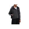 adidas BSC Striped Zip Pocket Detail Drawstring Hooded Jacket Women Jacket Black H55345