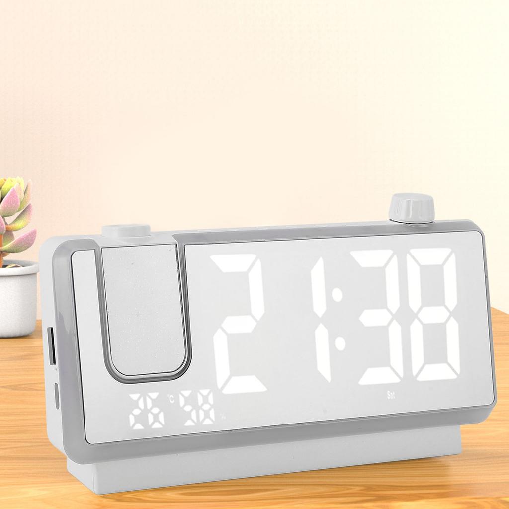 LED Projection Clock Large Display Color Screen Mirror Digital Electronic for Home Bedroom Desktop Snooze Wake Up