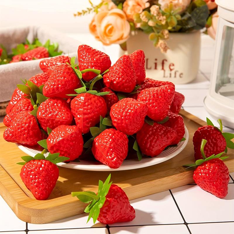 10/20Pcs Artificial Strawberries Fake Fruit for Home Party Decor Photography Prop Holiday Decor for Halloween Day Celebration