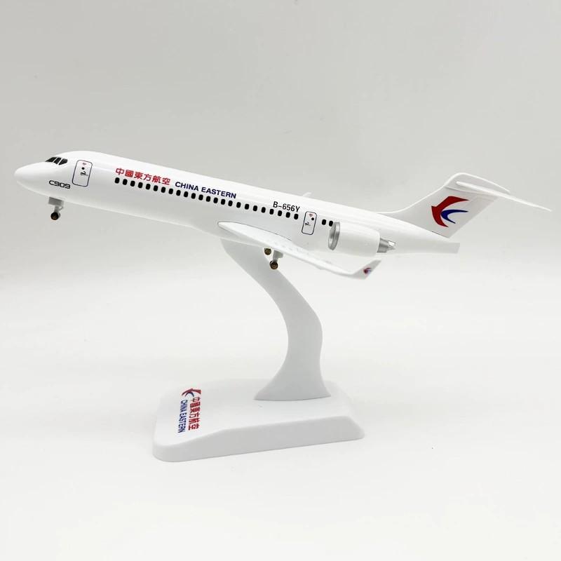 C909 Diecast Metal Model Plane 24cm China Eastern ARJ-21 Aircraft Alloy With Airplane Base Ornament Collection Gift