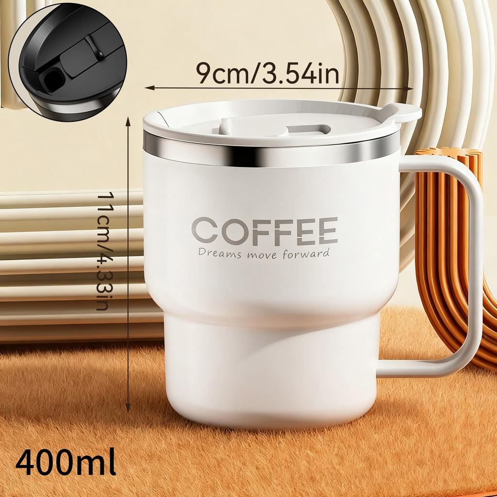 Sealed Thermal Water Cup With Handle Portable 304 Stainless Steel Double Insulated Coffee Mug Travel Office Milk Coffee Cup