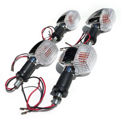 Archnote Motorcykelblinkers Universell Kawasaki Bakre Främre Blinkerslampa Ljus Förkromad Lins Klar Estrela 4 St Transparent