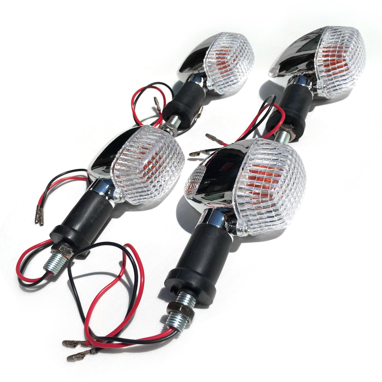 

Archnote Motorcycle Turn Signals Universal Kawasaki Rear Front Turn Signal Lamp Light Plated Lens Clear Estrela 4 Pcs Transparent
