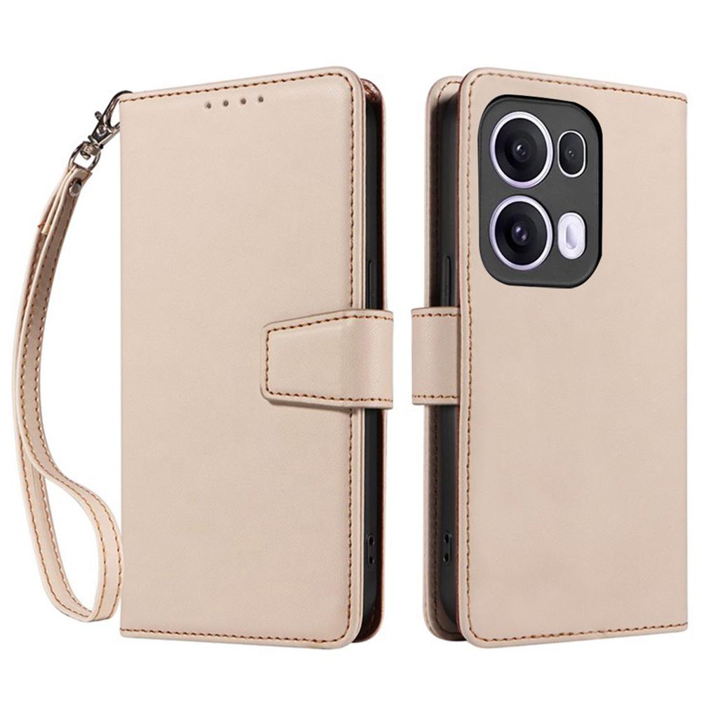 For Oppo Reno13 Pro 5G Case RFID Blocking Leather Wallet Flip Phone Cover with Wrist Strap
