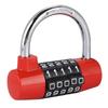 5 Digit   Lock Padlock U shaped Suitcase Door Combination Lock Red